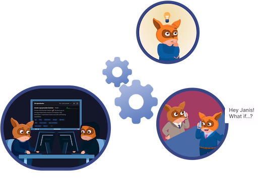 Syselfies Discussing a New Idea